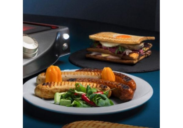 SPIDOGLASS™ SP 15PR - alul sima, felül bordázott felületű, üveg kerámia kontakt grill