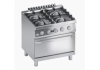 ATA700 - 4 égős gáz főzőlap, GN2/1 méretű gázsütővel, 36.9kW, Performance Line