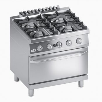 ATA700 - 4 égős gáz főzőlap, GN2/1 méretű gázsütővel, 36.9kW, Performance Line