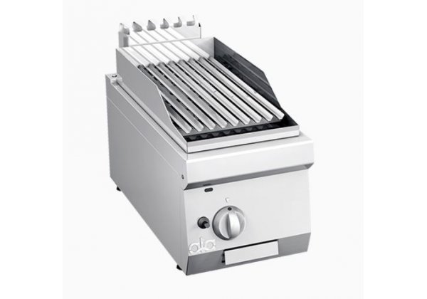 ATA 600 - 1 zónás, gázüzemű asztali Lávaköves Grill bordázott sütőfelület, 6.0kW