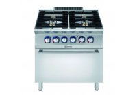 Electrolux Professional XP700 - 4 égős gáztűzhely, alul GN2/1-es elektromos sütővel