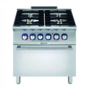 Electrolux Professional XP700 -  4 égős gáztűzhely, alul GN2/1-es elektromos sütővel