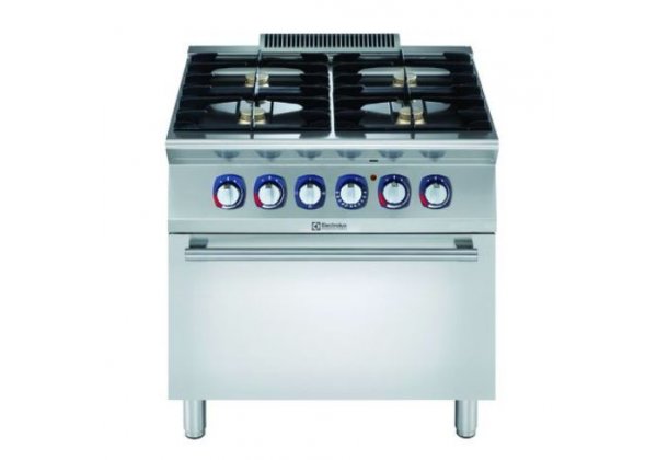Electrolux Professional XP700 - 4 égős gáztűzhely, alul GN2/1-es elektromos sütővel