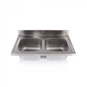 Kétmedencés mosogató fedlap,  40*40*25 cm medencékkel