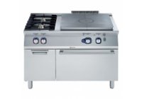 Electrolux Professional XP700 - 1 zónás ZÁRT gázüzemű főzőlap, +2 db nyilt égőfej,  GN2/1 gáz sütővel