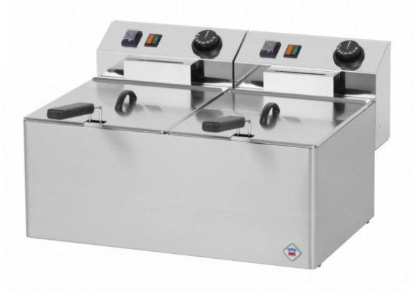 RmGastro FE 77 E - EcoLine asztali fritőz, 2*8 lt-es, hideg zónás, 2 db kosárr, 2*3.0kW/230V