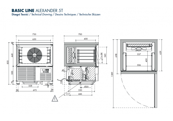 STUDIO-54 - Basic Line Alexander 5T - sokkoló hűtő-fagyasztó, 5 tálcás