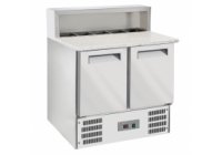 Diamond WR-SRP6-Z2 - pizza előkészítő hűtött munkaasztal, 2 db ajtó, 5*GN1/6 feltét edényhely