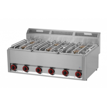 RmGastro SP90 GLS - 6 égős, gázüzemű asztali főzőlap 27.0kW