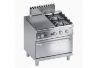 ATA700 - 2 égős gáztűzhely, +1 zártlángú felület, GN2/1 gázsütővel, 28.2kW, Performance Line