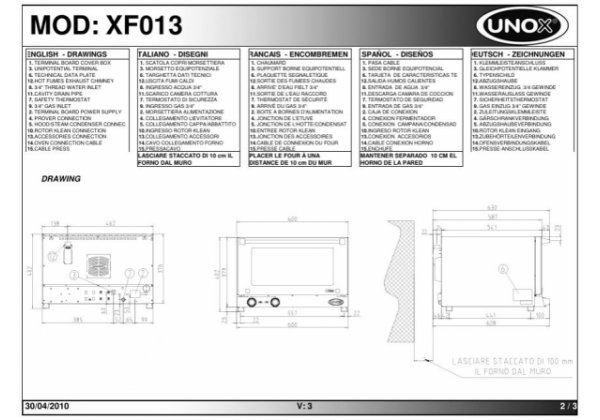 UNOX XF013 LineMicro Lisa - látványsütő, 3db 460*330 mm tálchely, manuális  vezérlés