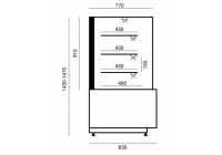 ESTERA P/G 1340 - süteményes pultok, egyenes  üveggel, ventilációs hűtéssel