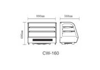 CW-160R - hajlított üvegű, asztali Display bemutató hűtővitrin; 160 lt