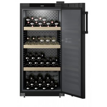 Liebherr WSbl 4201 - 1 zónás teli ajtós borklíma szekrény, fekete külső, 141 palackos
