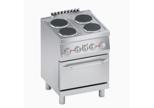 ATA 600 - 4 zónás elektromos tűzhely, GN1/1 elektromos sütővel 11.0kW