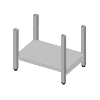 UNOX - rm acél nyitott közepes állvány, sínpárok nélkül, alsó polccal