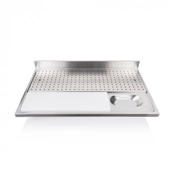 HÚS előkészítő és mosó munkalap,  vágólappal és ledoból