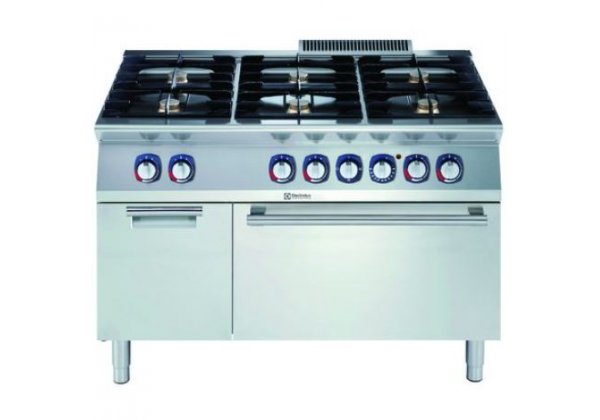 Electrolux Professional XP700 -  6 égős gáztűzhely, alul GN2/1-es elektromos sütővel