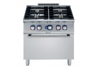 Electrolux Professional XP700 - 4 égős gáztűzhely, alul GN2/1-es gázos sütővel