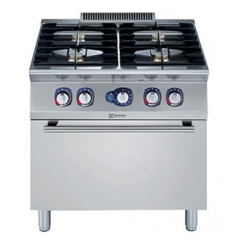 Electrolux Professional XP700 -  4 égős gáztűzhely, alul GN2/1-es gázos sütővel
