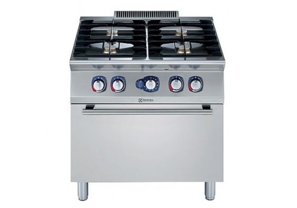 Electrolux Professional XP700 - 4 égős gáztűzhely, alul GN2/1-es gázos sütővel