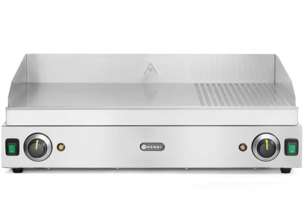 HENDI - asztali rostlap, 2/3 Sima, 1/3 Bordázott sütőfelület, elektromos üzemű