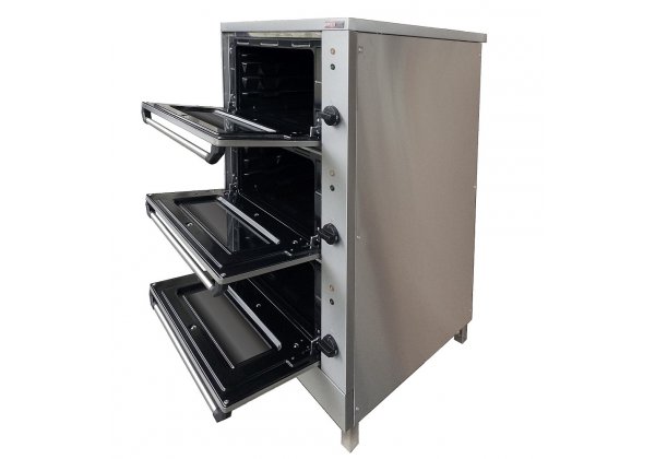 EMAX NS1306 - elektromos 3 aknás statikus sütőkemence, GN2/1-es belső méret