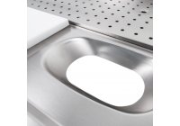 HÚS előkészítő és mosó munkalap,  vágólappal és ledoból