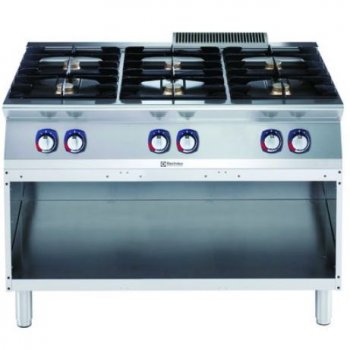 Electrolux Professional XP700 - 6 égős gázüzemű főzőlap, elöl nyitott alépítményen