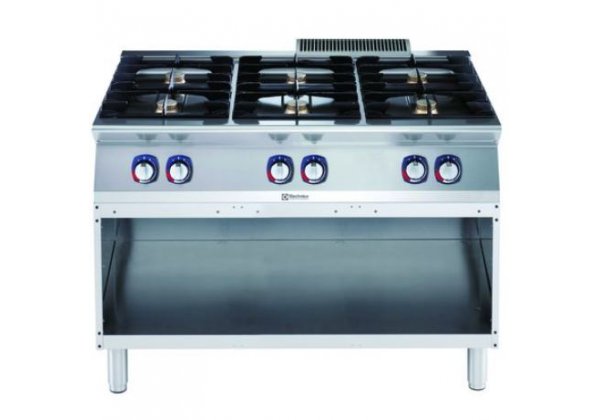 Electrolux Professional XP700 - 6 égős gázüzemű főzőlap, elöl nyitott alépítményen