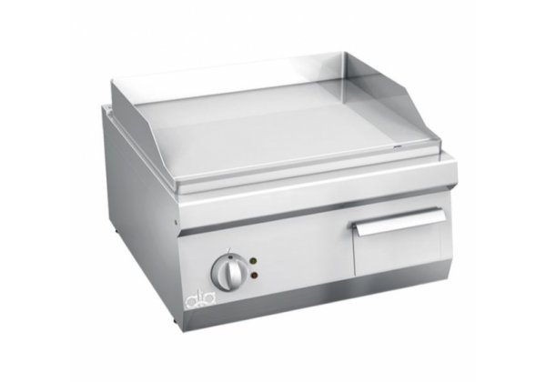 ATA600 -2 zónás elektromos asztali lapsütő, 1/2 Sima, 1/2 Bordázott sütőfelület, 7.2kW