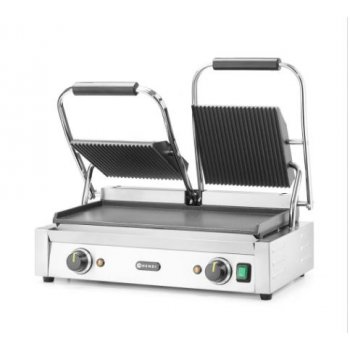 HENDI - kontakt grill alul DUPLA oldalas kialakítás SIMA, felül BORDÁS öntöttvas sütőfelület 263 501