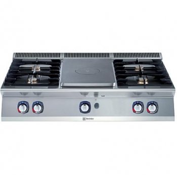 Electrolux Professional XP700 - 1 zónás asztali ZÁRT gázüzemű +4 nyílt égős főzőlap