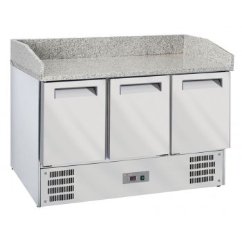 Diamond WR-SRZ6-M3 - pizza előkészítő hűtött asztal, Gránit munkalap, 3 db ajtó
