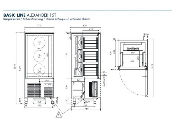 STUDIO-54 Basic Line Alexander 15T - sokkoló hűtő-fagyasztó, 15 tálcás GN1/1 ill. 600*400 mm