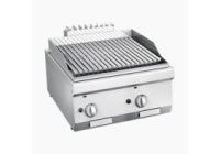 ATA 600 - 2 zónás, gázüzemű asztali Lávaköves Grill bordázott sütőfelület, 6.0kW