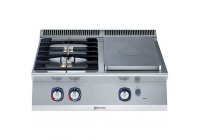 Electrolux Professional XP700 - 1 zónás asztali ZÁRT gázüzemű +2 nyílt égős főzőlap