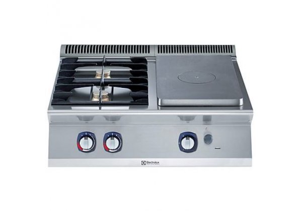 Electrolux Professional XP700 - 1 zónás asztali ZÁRT gázüzemű +2 nyílt égős főzőlap