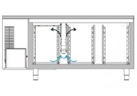 Studio-54 BasicLine Daiquiri 4P - 4 ajtós hűtött munkaasztal, sima fedlap, GN1/1 rácspolcok, H660 mm