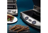 SPIDOGLASS™ SP 10PR - alul sima, felül bordázott felületű, üveg kerámia kontakt grill