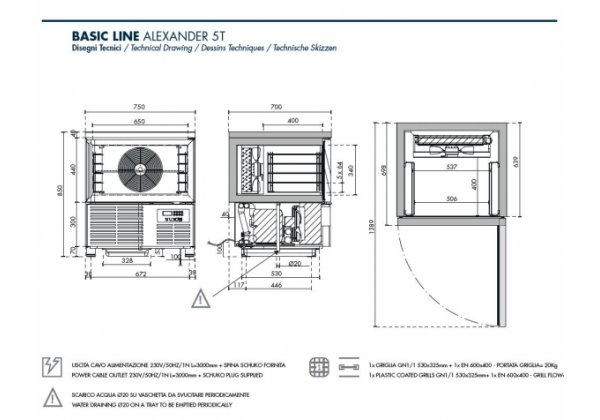 STUDIO-54 Basic Line Alexander 5T - sokkoló hűtő-fagyasztó, 5 tálcás GN1/1  ill. 600*400 mm