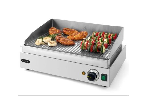 HENDI - asztali rostlap, Bordázott sütőfelület, elektromos üzemű