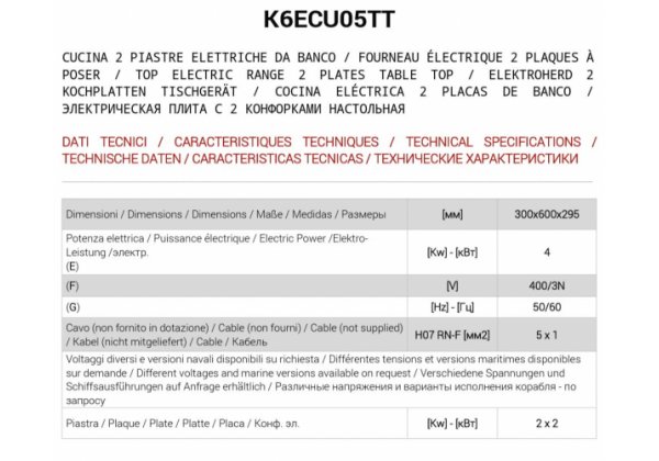 ATA 600 - 2 zónás, elektromos asztali főzőlap 4.0kW