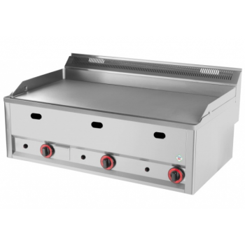 RmGastro FTH 90GL - gázüzemű rostlap, tripla sima felülettel, asztali kivitel, 12kW/gáz;