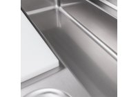 ZÖLDSÉG előkészítő és mosó munkalap,  vágólappal és ledoból