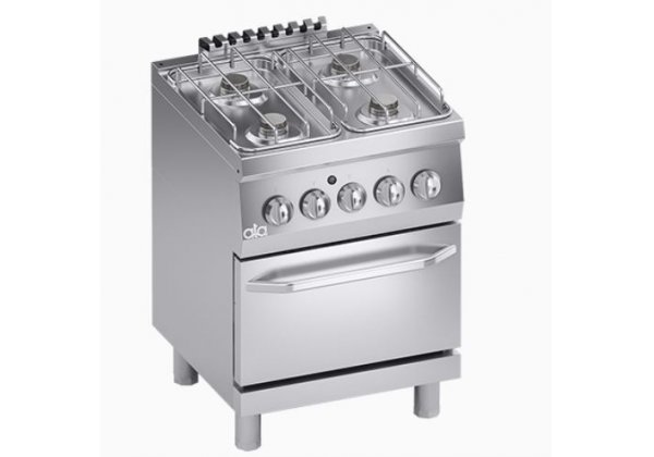 ATA 600 - 4 égős, gázüzemű tűzhely, GN1/1 gázos sütővel